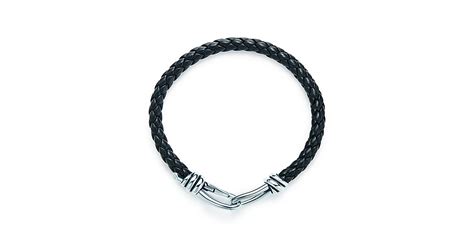 Paloma Picasso® Knot Single Braid Bracelet Of Sterling Silver And Black Leather Tiffany And Co