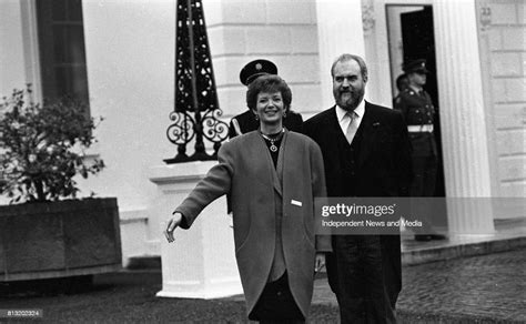 President Mary Robinson With Her Husband Nick Robinson At Aras An