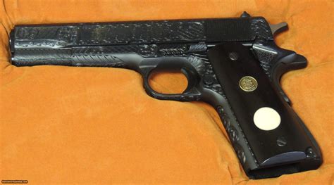 Full Factory Engraved Colt 1911 Government Model Mkiv 45 Acp Caliber
