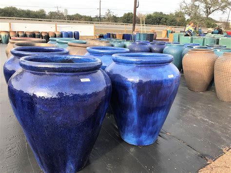Container Garden With Large Ceramic Pots Austin Ten Thousand Pots