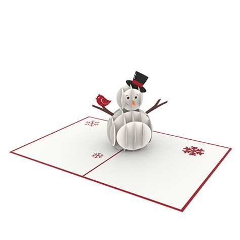 Snowman Laser Cut Pop Up Christmas Card Cards