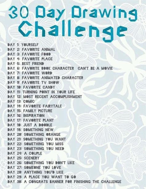 30 Day Drawing Challenge Perfect For Doing Over The Summer 30 Day