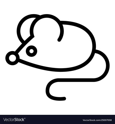 Mouse Line Icon Rat Isolated Royalty Free Vector Image