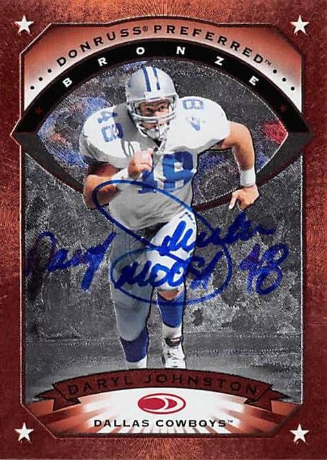 Daryl Moose Johnston Autographed Football Card Dallas Cowboys 1997