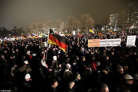 Lights Go Out On German Pegida Protesters Against The Islamisation Of Europe Daily Mail Online