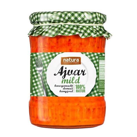 Ajvar is a condiment made principally from sweet bell peppers and eggplants. Ajvar mild "Natura"
