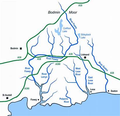 Rivers Cornwall River Fowey Looe Seaton Map