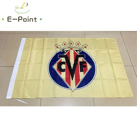 Villarreal Custom Soccer Flag Banner 3x5 Ft 90x150cm Free Logo Design