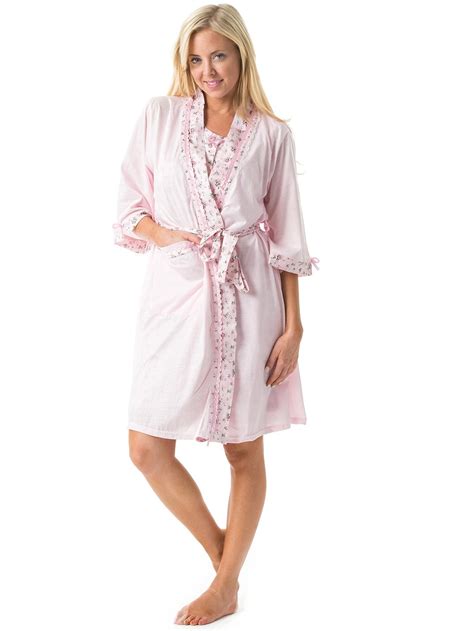 Casual Nights Womens Sleepwear 2 Piece Nightgown And Robe Set Pink