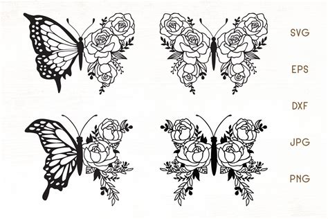 Floral Butterfly Zentangle - Butterfly SVG, Flower Butterfly (854295