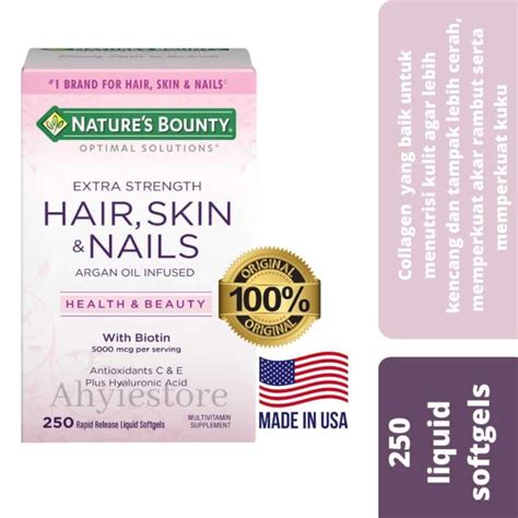 Jual Natures Bounty Extra Strength For Hair Skin And Nails 🇺🇸 Di Seller