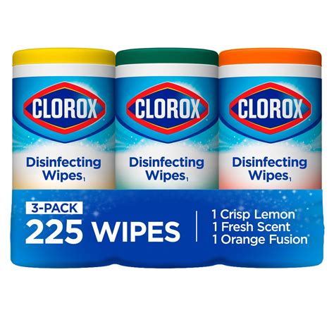 Clinell universal medical surfaces devices cleaning disinfecting wipes (40 pack). Clorox Disinfecting Wipes (225 Count Value Pack), Bleach ...