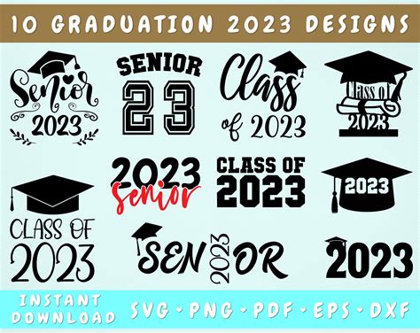 Graduation 2023 Svg Bundle 10 Designs Senior 2023 Svg Class Of 2023
