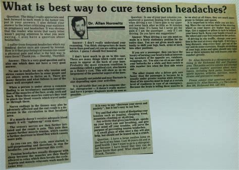 What Is The Best Way To Cure Tension Headaches Dr Allan Horowitz