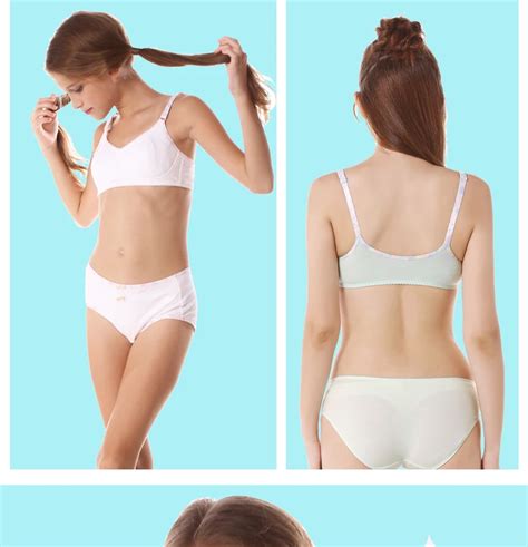 Free Shipping Feichangzimei Girl Underwear Set Cotton White Green Pink Bras For Year To