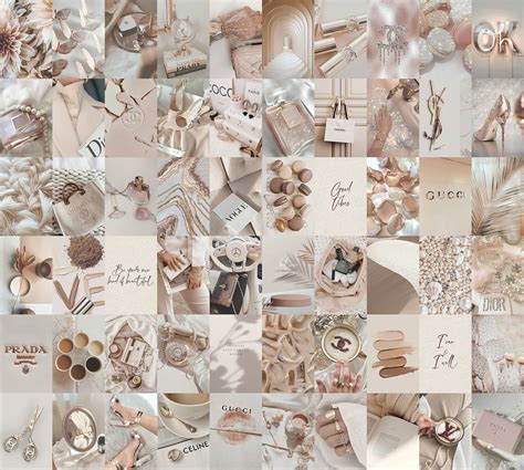 Soft Beige Wall Collage Kit Aesthetic 2 Nude Neutral Cream Etsy