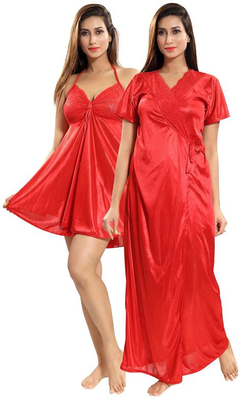 Buy Be You Red Nighty With Robe Online At Low Prices In India