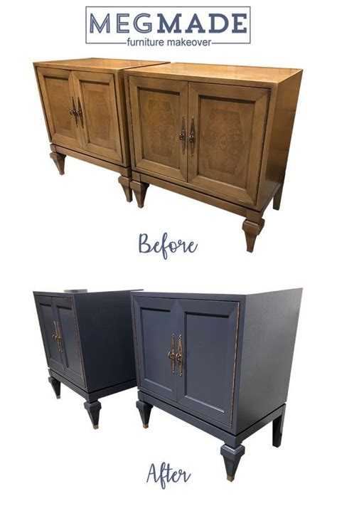 Love this traditional side tables we painted in a navy blue! It has an amazing before and after ...
