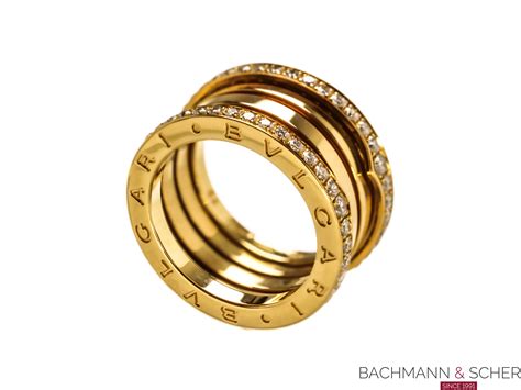 Bulgari Ring Bzero1 4 Band Ring 18k Rose Gold 80 Diamonds Brilliant