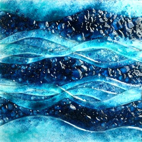 Into The Deep Depth And Texture With Wave Layers And Coloured Powders Sea Glass Art Fused