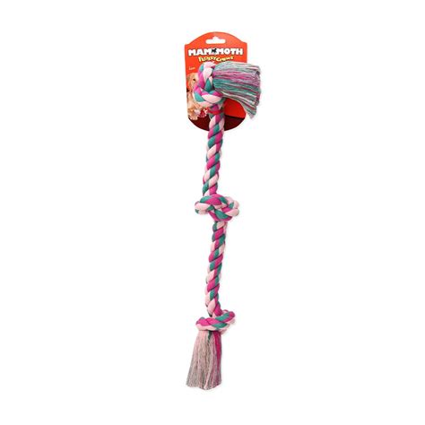 Mammoth Flossy Chews 3 Knot Tugs Color Rope Medium Dog Toy 20