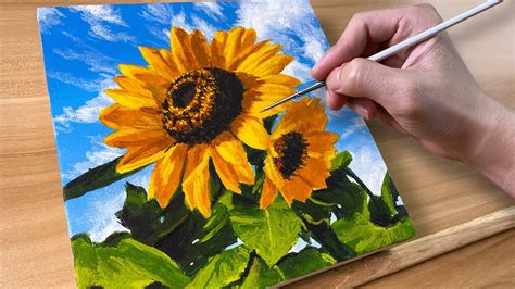 How To Paint Sunflower Acrylic Painting Correa Art YouTube