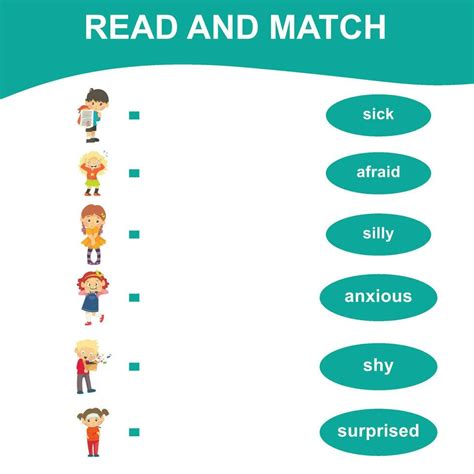 Read And Match Worksheet Matching Words With Images Using Funny