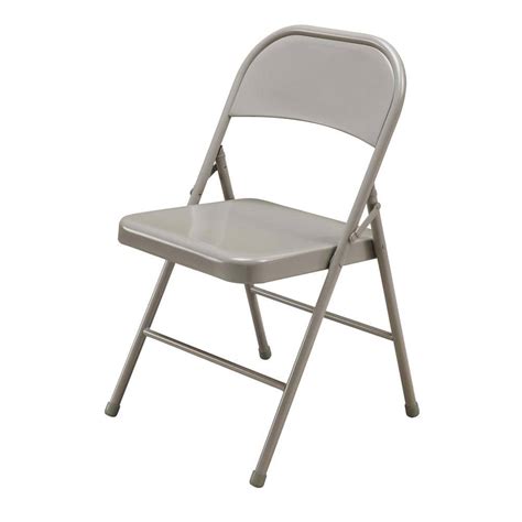 Beige Metal Stackable Folding Chairs Sc004x001a The Home Depot
