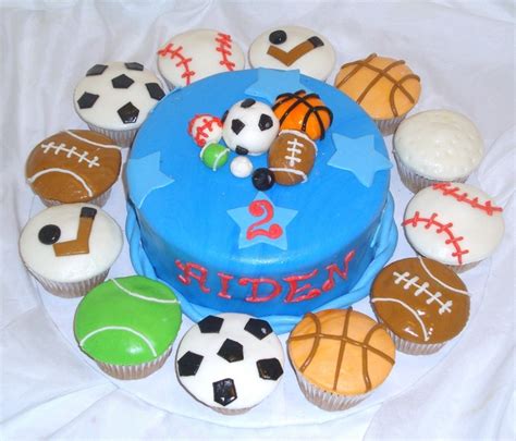 Sports Cake And Cupcakes — Childrens Birthday Cakes Sport Cakes