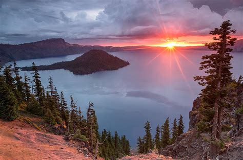 Crater Lake Sunrise Under Clouds Photograph By Greg Nyquist Pixels