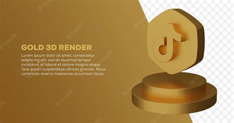 Premium Psd 3d Render Of Gold Tik Tok Logo And Podium