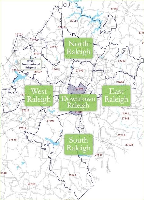 Raleigh Zip Code Map Zip Code Map Raleigh Downtown West East