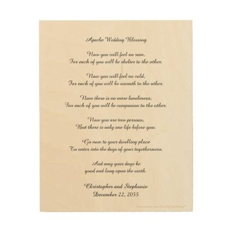 Personalized Apache Wedding Blessing Wood Wall Art