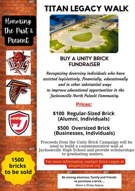 Titan Legacy Walk Buy A Brick Fundraiser Jacksonville North Pulaski