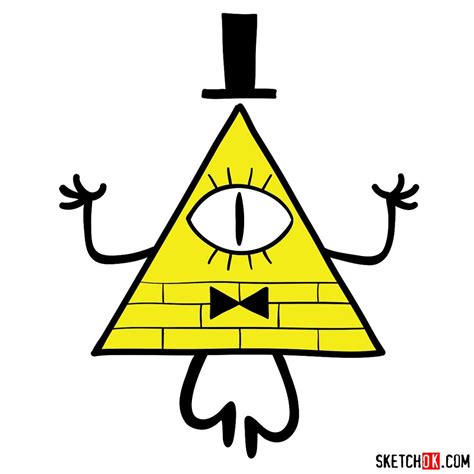 How To Draw Bill Cipher From Gravity Falls Sketchok Easy Drawing Guides