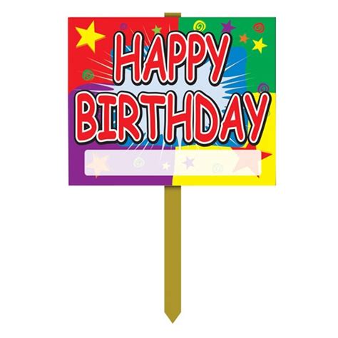 Our yard signs usually come with wire stakes. Birthday Yard Sign - PartyCheap