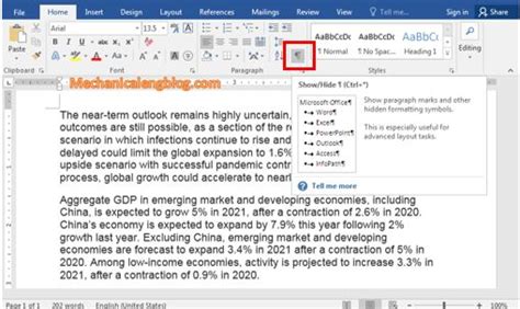 How To Hide And Show A Paragraph In Word Mechanicaleng Blog