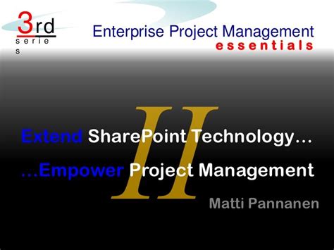 Enterprise Project Management Essential 3