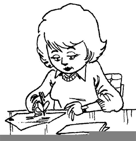 Woman Writing A Letter Clipart Free Images At Vector Clip