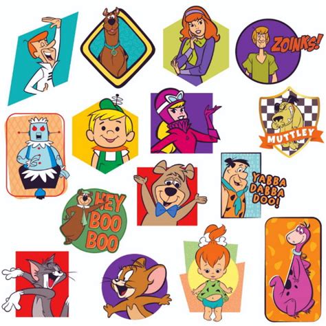 hanna barbera classic cartoon stickers in folders