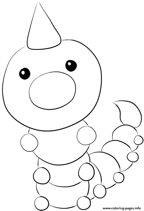 013 Weedle Pokemon Coloring Page Printable