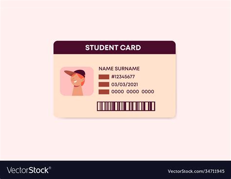 Student Id Card Template Identification Card Vector Image