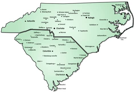 Map Of North Carolina And South Carolina World Map