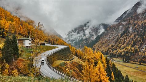 Papeis De Parede 1920x1080 Áustria Montanhas Outono Estradas East Tyrol