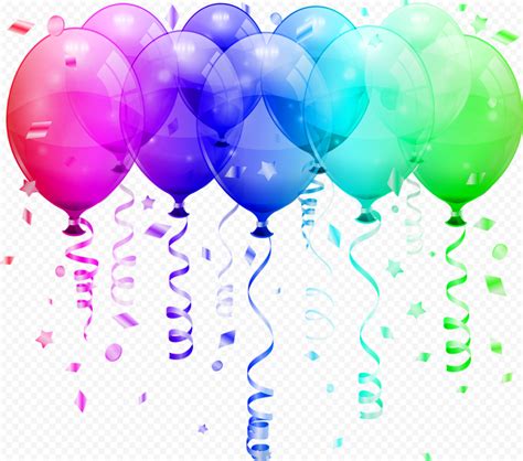 Balloons Confetti Birthday Party Illustration Png Citypng
