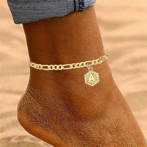 Personalized Initial Anklet Custom Gold Ankle Bracelet For Women