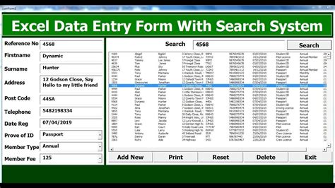 How To Create An Excel Data Entry Form With A Search System Youtube