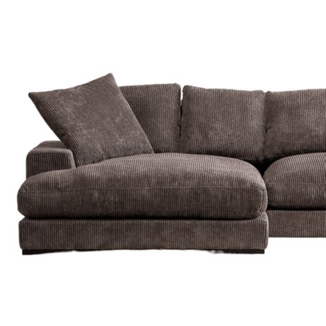 Plunge Brown Corduroy Reversible Sectionals Sofa With Chaise Modular
