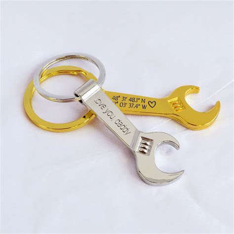 Wrench Bottle Opener Keychain Handyman T Danique Jewelry