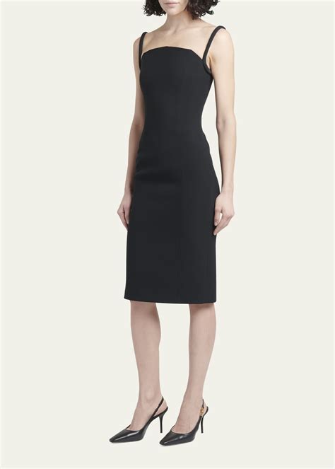 Versace Structured Sleeveless Enver Satin Midi Dress Bergdorf Goodman